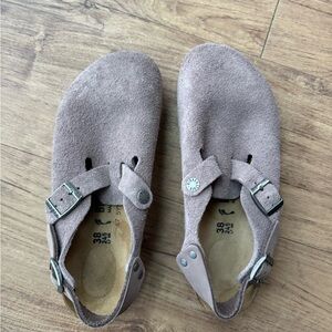 Tokio suede leather faded purple clog Birkenstock